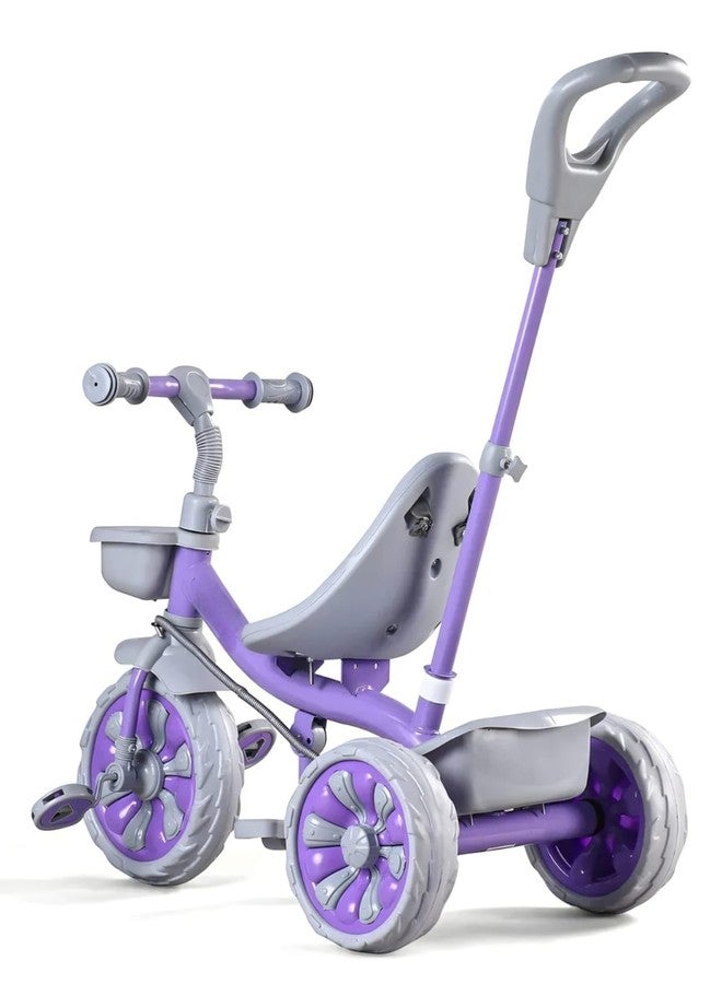 JoyRide Turbo Tots Trike Cycle for Kids Cycle 2-5 Years for Boy & Girl Bike with 3 EVA Wheels Storage Basket - with Parental Control (Purple) - Image 5